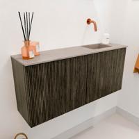 Toiletmeubel Mondiaz Joya Dlux | 90 cm | Meubelkleur Shadow | Faye wastafel Saba Wasbak Rechts | Zonder kraangat(en)