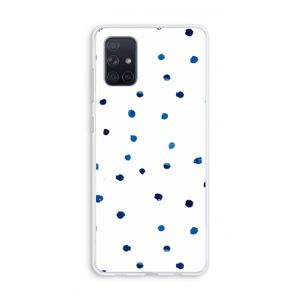 Blauwe stippen: Galaxy A71 Transparant Hoesje