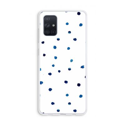 Blauwe stippen: Galaxy A71 Transparant Hoesje