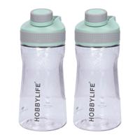 Waterfles / drinkfles / sportfles Aquamania - 2x - mintgroen - 530 ml - kunststof - bpa vrij