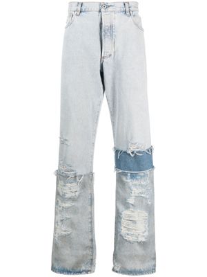 Heron Preston jean à empiècements - Bleu