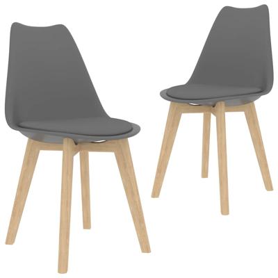 Eetkamerstoelen 2 st kunststof grijs