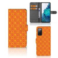 Samsung Galaxy S20 FE | Telefoon Hoesje | Batik Oranje | Portemonnee hoesje