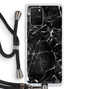 Zwart Marmer 2: Samsung Galaxy S10 Lite Transparant Hoesje met koord