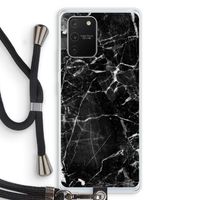 Zwart Marmer 2: Samsung Galaxy S10 Lite Transparant Hoesje met koord