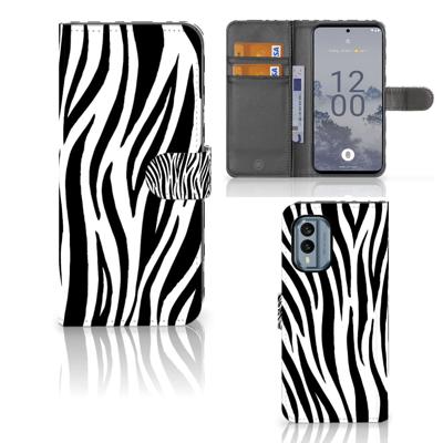 Nokia X30 | Telefoonhoesje | Met pasjeshouder | Zebra