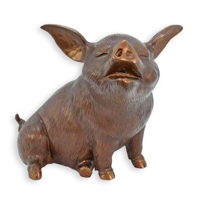 A BRONZE PIG SITTING (MEDIUM)