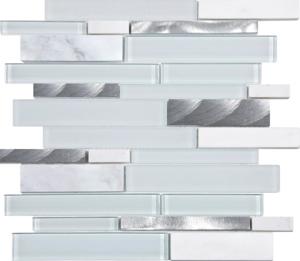 Mozaïek tegels Mojave Zout 30x30 - Rechthoek Wandtegels Glas