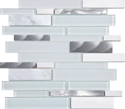 Mozaïek tegels Mojave Zout 30x30 - Rechthoek Wandtegels Glas