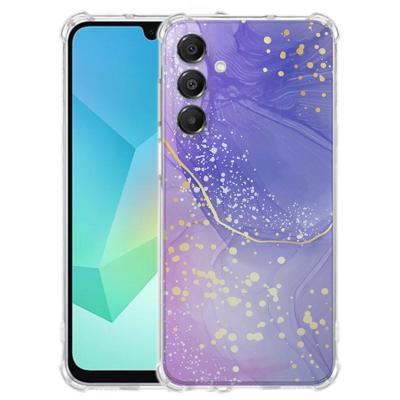 TPU Telefoonhoesje Samsung Galaxy A17 - Watercolor Paars schokabsorberende backcover