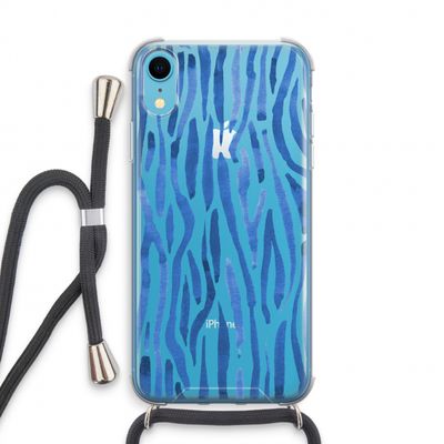 Blauwe nerven: iPhone XR Transparant Hoesje met koord