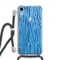 Blauwe nerven: iPhone XR Transparant Hoesje met koord