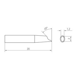 Weller RTM 020 G Soldeerpunt Holle soldeerpunt, Gull Wings Lengte soldeerpunt: 20 mm Inhoud: 1 stuk(s)