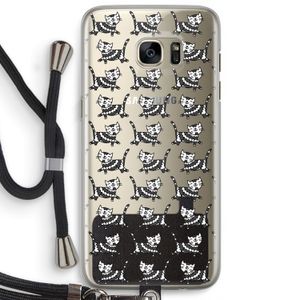 Zwarte poes: Samsung Galaxy S7 Edge Transparant Hoesje met koord