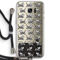 Zwarte poes: Samsung Galaxy S7 Edge Transparant Hoesje met koord