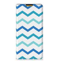 Samsung Galaxy M52 Hoesje met Magneet Zigzag Blauw - thumbnail