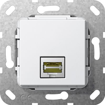 GIRA computeraansluiting RJ45 CAT 6A snijtechniek zuiver wit glanzend 569603