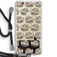 Slapende poes: Huawei Ascend P10 Lite Transparant Hoesje met koord