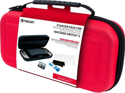 Nacon Nintendo Switch 2 Starter Pack + Screenprotector + Gamecardhoes (Rood)