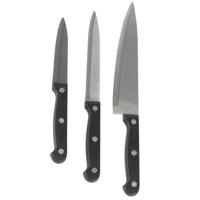 Urban Living Keukenmessen / koksmessen set - 3x stuks - RVS - scherpe messen