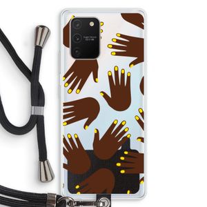 Hands dark: Samsung Galaxy S10 Lite Transparant Hoesje met koord