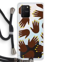 Hands dark: Samsung Galaxy S10 Lite Transparant Hoesje met koord