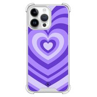 iPhone 14 Pro Max shockproof hoesje - Hart swirl paars