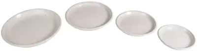 Mcollections Schotel Geglazuurd - Ø20 × H2,5 cm - Wit