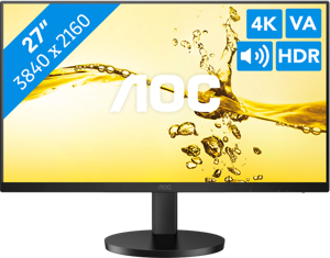 AOC U27B3AF computer monitor 68,6 cm (27") 3840 x 2160 Pixels 4K Ultra HD LED Zwart