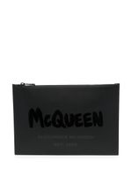 Alexander McQueen pochette à logo imprimé - Noir - thumbnail