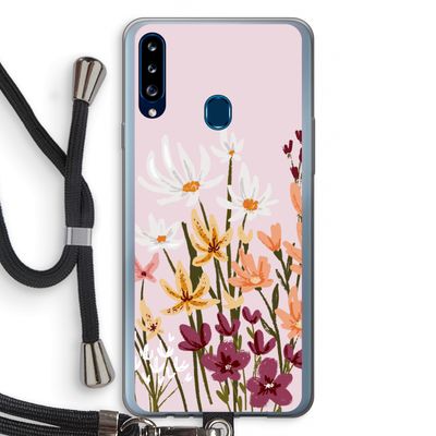 Painted wildflowers: Samsung Galaxy A20s Transparant Hoesje met koord