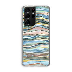 Watercolor Agate: Samsung Galaxy S21 Ultra Transparant Hoesje