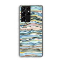 Watercolor Agate: Samsung Galaxy S21 Ultra Transparant Hoesje