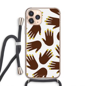 Hands dark: iPhone 11 Pro Transparant Hoesje met koord