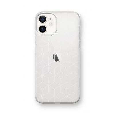 Zwart-witte kubussen: iPhone 12 mini Transparant Hoesje