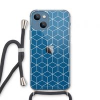Zwart-witte kubussen: iPhone 13 mini Transparant Hoesje met koord