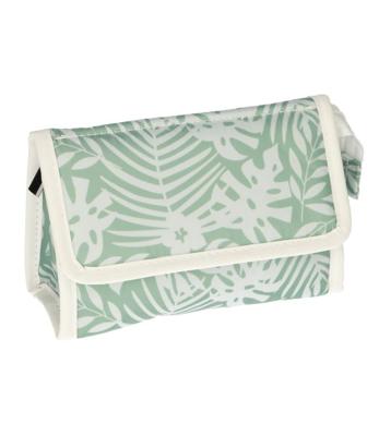 Traveller Spiegeltas bladeren groen/wit 16.5cm x 11cm
