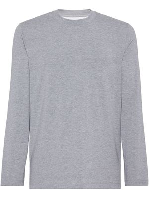 Brunello Cucinelli t-shirt à manches longues - Gris