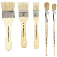 Creativ Company Vernis kwasten, afm 10+16+25+35+50, l: 18,5-21,5 cm, b: 13-50 mm, plat, 10 stuk/ 1 doos