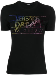 Versace t-shirt à ornements strassés - Noir