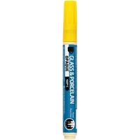 Creativ Company Glas- en porseleinstift, lijndikte 2-4 mm, dekkend, geel, 1 stuk