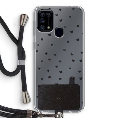 Kleine kattenkopjes: Samsung Galaxy M31 Transparant Hoesje met koord