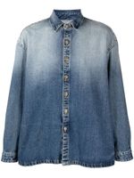 424 chemise en jean à effet délavé - Bleu