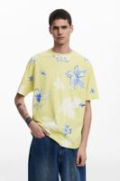 T-shirt met korte mouwen en bladeren - GREEN - XL