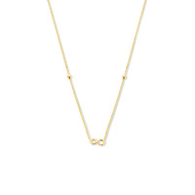 Ketting Infinity-Bolletjes geelgoud 0,7 mm 40-44 cm