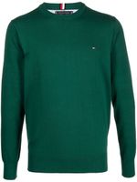 Tommy Hilfiger pull en maille fine à logo brodé - Vert - thumbnail