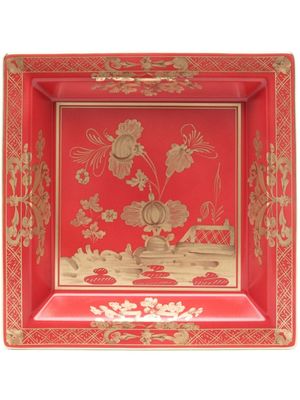 GINORI 1735 "assiette carrée Oriente Italiano Rubrum en porcelaine (24,5 cm)" - Rouge
