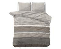 Sleeptime Flanel Stone Stripe Taupe 200 x 200/220 cm