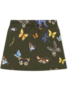 Dolce & Gabbana Kids jupe en jersey à imprimé papillon - Vert