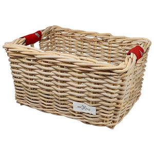 Rieten Fietsmand L Bright Red Solid grijs